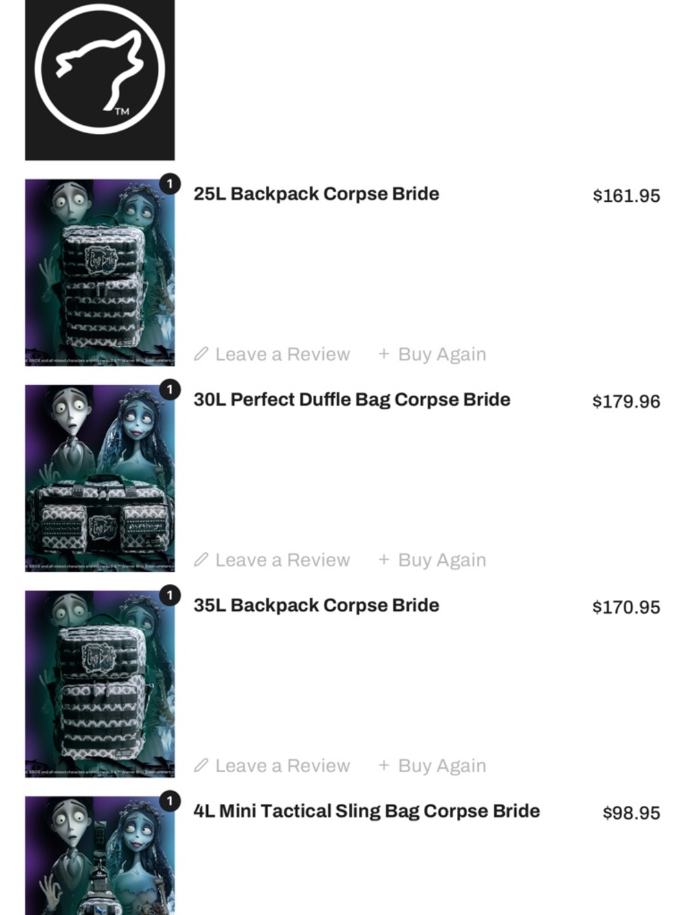 Corpse Bride Patterned Bundle